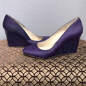 INC never worn purple calf hair wedge